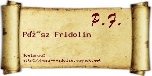 Pósz Fridolin névjegykártya